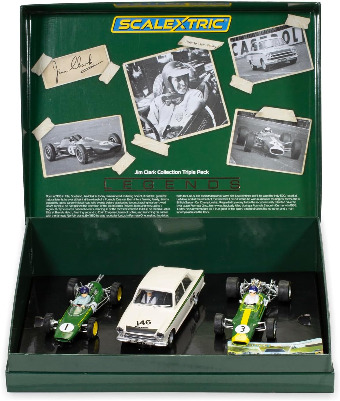 Scalextric The Legend of Jim Clark Triple Pack 1:32 Slot Race Cars Limited Edition Box C4395A
