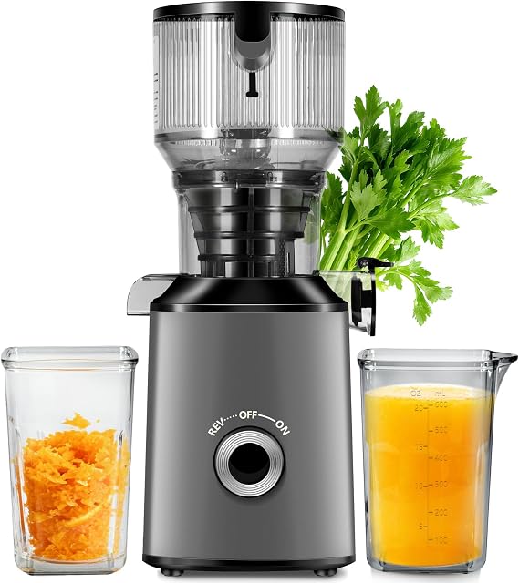 Cold Press Juicer With 5.8" Wide Feed Chute, Slow Masticating Juicer | Durable Juicer For Fruits & Vegetables, With Slow Masticating Technology, High Juice Yield, Self Feeding & Easy Cleaning