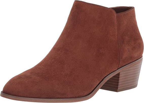 Amazon Essentials Women's Low Heel Ankle Boots with Side Zipper, Stacked Block Heel
