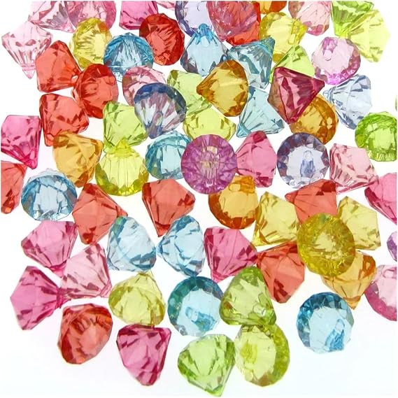 Plastic Gems 500g Mixed Acrylic Diamond gems Faceted Beads Pirate Table vase Filler Plastic gems for Party Decoration