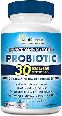 Probiotics for Women & Men - 30 Billion Probiotic in Veg Capsules to Promote Stomach Health - One Daily Dose - Digestive Supplement for Adults who Want to Improve Immune System
