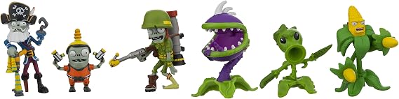 Plants vs. Zombies GW2 Action Figure (6 Pack), 2"