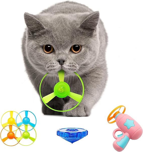 Cat Fetch Toy Launcher with Propellers, Interactive for Indoor Cats