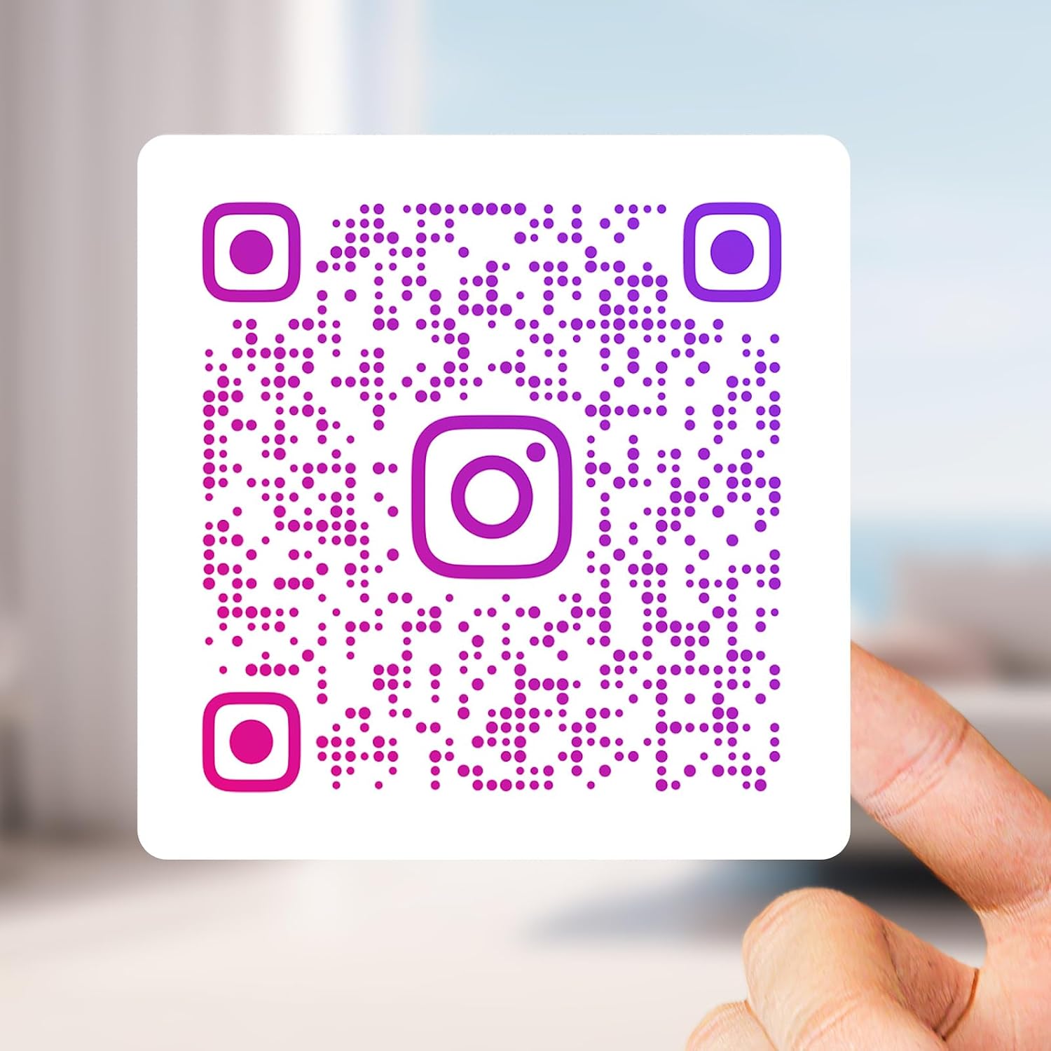 Custom Business QR Code Stickers Custom Waterproof Vinyl Labels (White)
