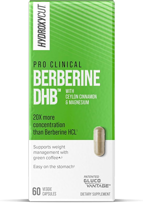 Hydroxycut Pro Clinical Berberine DHB - 60 Capsules - Enhanced Absorption - Easy on the Stomach - 30 Servings