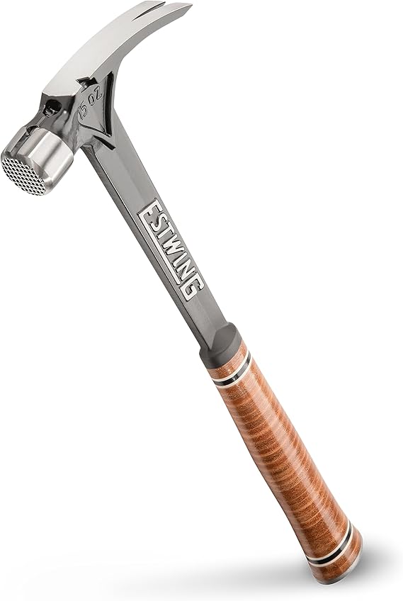 Estwing Mfg Co. E15SM 15oz Steel Leather Gripped Milled Face Ultra Hammer