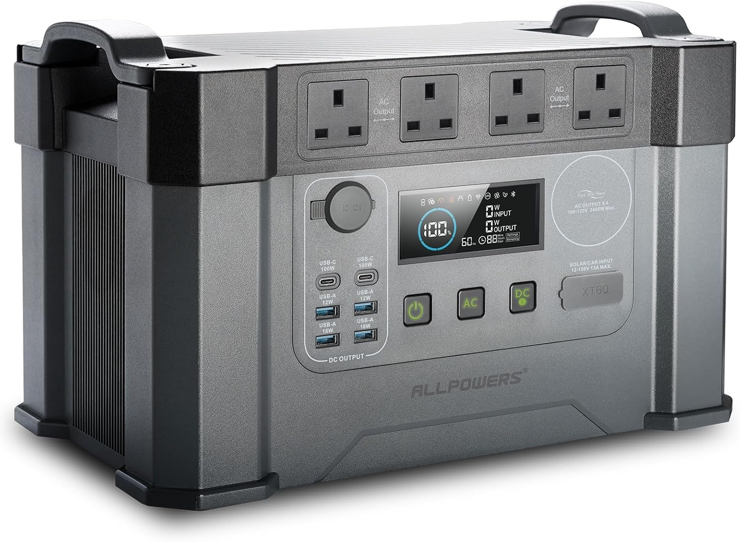 ALLPOWERS S2000 Pro 1451Wh Portable Power Station, 4x 2400W AC Outlet Solar Generator Outdoor Generator for Home Backup, Emergency, Outdoor, RV, Camping, Power Outage