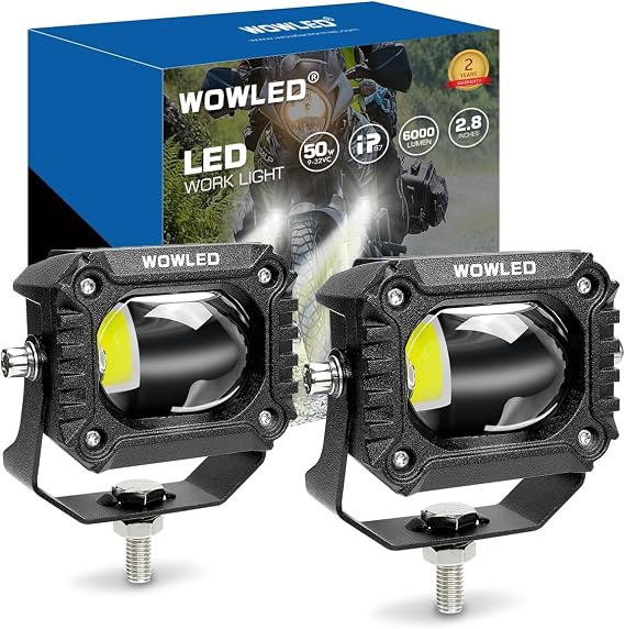 2.8 Inch Cube LED Spotlight, 2 Pack White Light Color Off Road Driving Lights Spotbeam Fog Lamps, 8D Lens LED Work Light For 4X4 4WD Truck Car SUV UTV Boat Motorcycle 12V 24V