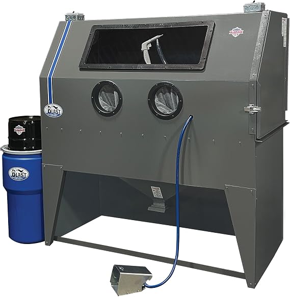 TP Tools USA 2858FP Abrasive Sandblast Sandblasting Cabinet with HEPA Vacuum, 58"W x 28"D x 28"H Work Area, Made in USA