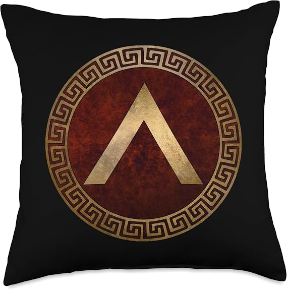 Lacedaemonian Lambda Ancient Spartan Shield Throw Pillow
