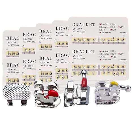 Teeth Model MBT Braces Typodont Standard Brackets .022 Slots 3-4-5 with Hooks 200pcs