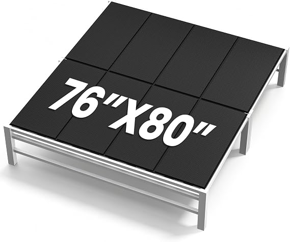 76x80'' King Size Folding Bunkie Board, Black Under Mattress Support Board