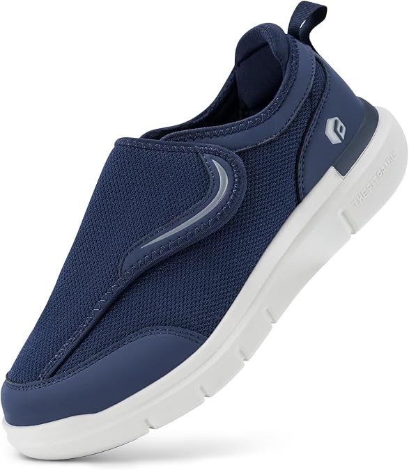 FitVille StepEZ Diabetic Shoes for Men Wide Width for Swollen Feet, Extra Wide Shoes for Men with Fully Adjustable Straps