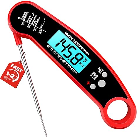Meat Thermometer Digital, 1-2 Sec Instant Read, Food, Cooking, Grilling