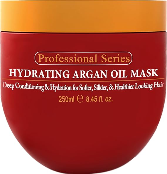Arvazallia Hydrating Argan Oil Hair Mask and Deep Conditioner for Dry or Damaged Hair 8.45 oz Jar