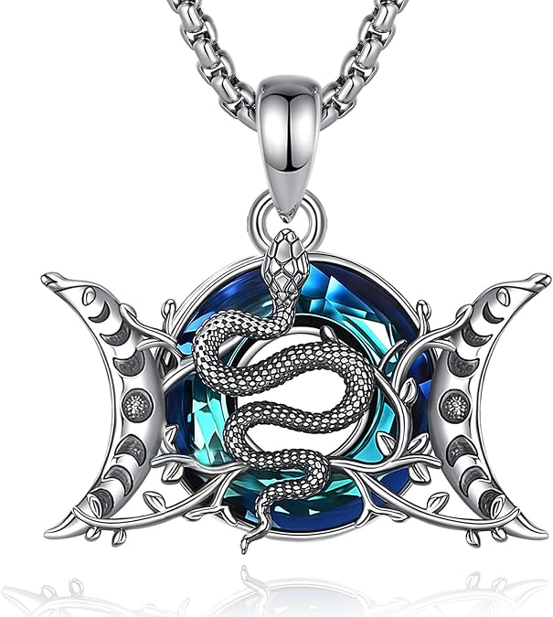 CELESTIA Mushroom/Raven Witch Necklace Witchy Jewelry for Women 925 Sterling Silver Raven Pendant Crow Jewelry Pagan Gifts