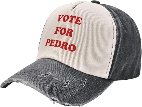 Vote Pedro for 2024 Hat Vintage Adjustable Baseball Cap Cotton Dad Hat Trucker Hat for Women Men,Dark Red