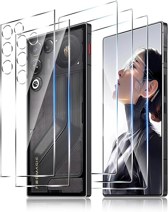 for ZTE nubia Red Magic 11 Air Front & Back Screen Protector [3+2 pack] 9H Hardness HD Tempered Glass, Bubble-Free, Anti-Scratch, Full Protector