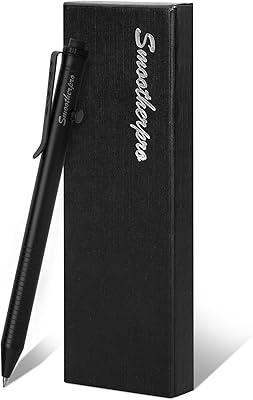 SMOOTHERPRO Bolt Action Pen, Stainless Steel Ballpoint Pen Compatible with Pilot G2 Refill, EDC Pen for Writing, Left-Handed Friendly, BlackTC141BK