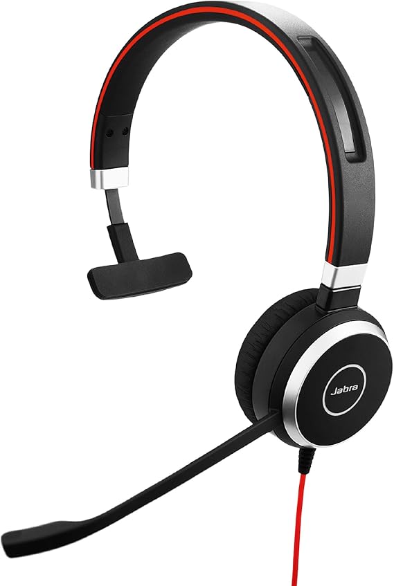 Jabra Evolve 40 UC Professional Wired Headset, Mono Telephone Headset for Greater Productivity, Superior Sound for Calls and Music, 3.5mm Jack/USB Connection, All-Day Comfort Design, UC Optimized