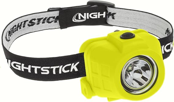 Nightstick XPP-5452G Intrinsically Safe Permissible Dual-Function Headlamp, Green | Concentrated beam optical format - 3 AAA battery power requirement - Single push button forward control