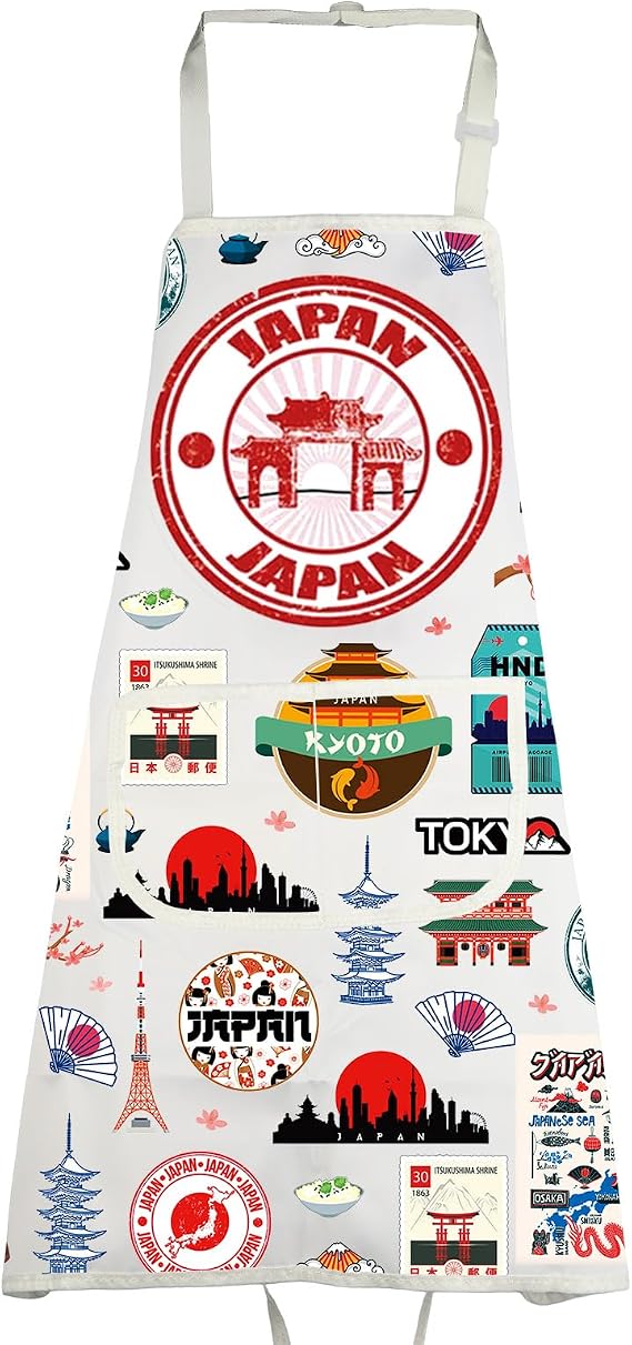 UJIMS Japan Trip Gift Japan Vacation Kitchen Apron Tokyo Travel Lovers Gift Japan Souvenir Gift Japan Theme Gifts