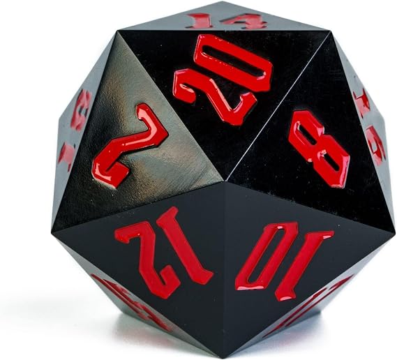 D20 Single Dice 55mm, 20 Sided DND Dice, Giant D20 D&D Polyhedral Dice Large D20 for Dungeons and Dragons, RPG, MTG Table Games (Black)...
