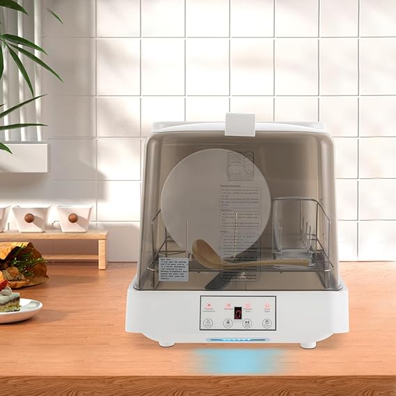 Portable Countertop Dishwasher, Mini Dish Washer with Multiple Cleaning Modes, Fruit & Vegetable Wash for Small Apartments, Dorms, RVs