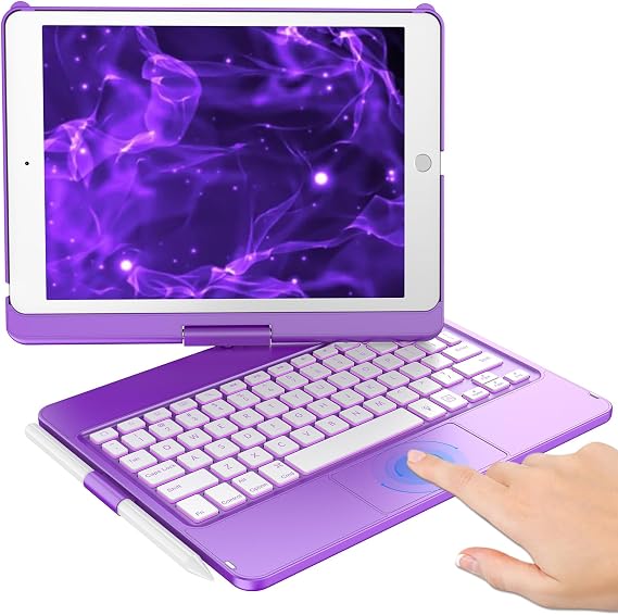 KBCASE Touchpad Keyboard Case for iPad 9th/8th/7th Gen, Purple