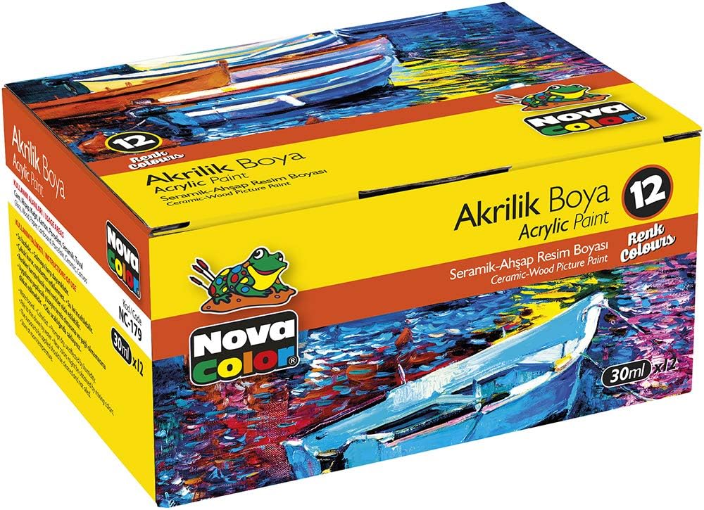 Nova Color NC-179 Acrylic Paint Kit-12-Piece