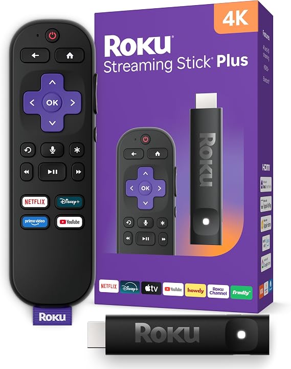 Roku Streaming Stick Plus with Voice Remote - 4K & HDR10+