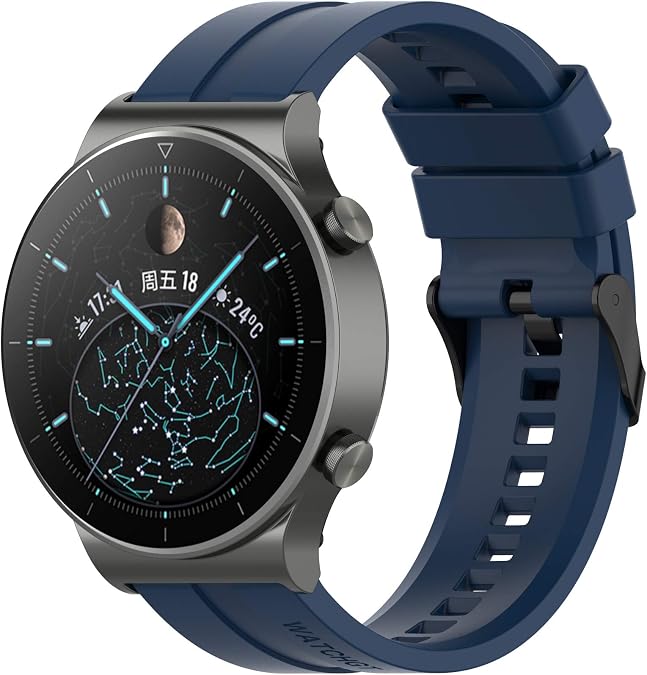 FitTurn Band Compatible with Huawei Watch 5 4 Pro/GT 6 5 4 3 2 Pro/GT 2e/GT 6 5 4 46mm/GT2 46mm/GT Active/ Replacement Straps Silicone Bands Bracelet Watch band Accessory Band for Huawei Watch 5 4 3pro/GTR 4