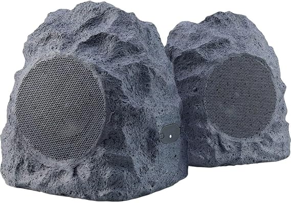iHome IHRK-400-PR Wireless Outdoor Rock Speakers - Bluetooth 5.0, Waterproof IPX5, TWS Stereo Pairing, Portable for Garden & Patio, 10Hr Battery