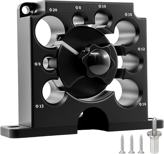 Dowel Maker Jig Kit with Carbide Blade,8 Sizes(8-20mm) Adjustable Drill Milling Dowel Round Rod Auxiliary Tool,Aluminum Alloy Dower Cutter Dowel Plate Wooden Rods Sticks Woodworking Auxiliary Tool