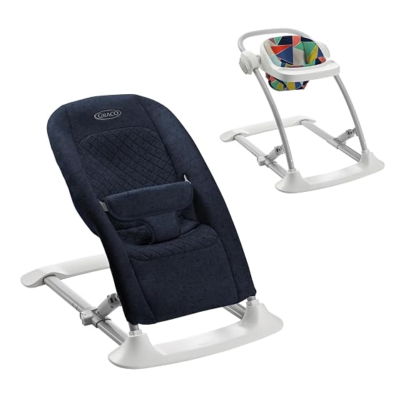 Graco Jumpstart 4-in-1 Adjustable Infant Activity Bouncer & Jumper Versatile Baby Swing Floor Seat and Kids Chair with Snack Tray Geo Pop