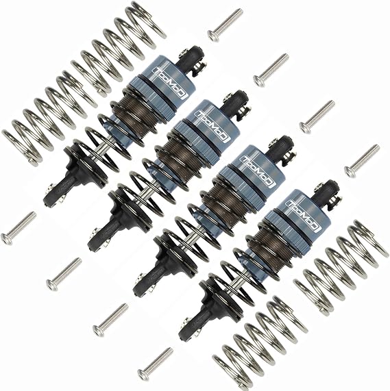 1/10 55MM RC Oil filled Shock Absorbers kit for Tamiya TT-01 TT-02 WR-02 M05 M06 TA05 1:10 On Road Car Upgrades Replace Parts (Grey)