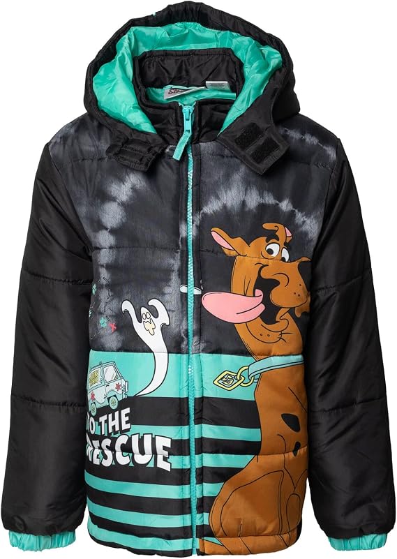 Scooby-Doo! Boys' Hooded Puffer Coat Little Kid to Big Kid