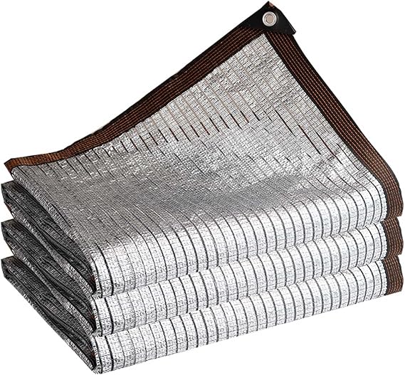 75% Aluminet Shade Cloth Garden Sun Shade Net Garden Shade Mesh Netting for Greenhouse Parking Garden Yard Kennel(Size:2x2.0m/6.6x6.6ft), Silver
