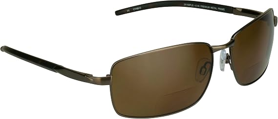 proSPORT Polarized Bifocal Sunglass Men Women +1.50 Premium Anti Glare Brown Lenses with Hard Case