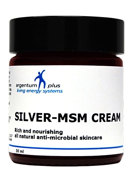 Silver-MSM Cream 30 ml 100% natural ingredients cold pressed oils anti-bacterial protection unscented