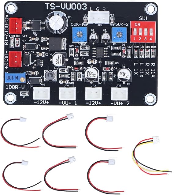 VU Meter Driver Board, Adjustable Backlight Driver Module for Analog Audio Level Meter, DC/AC 12V-18V,lt;=5V RMS Input, Meter Head Calibration, 2.9 x 2.0 Inch