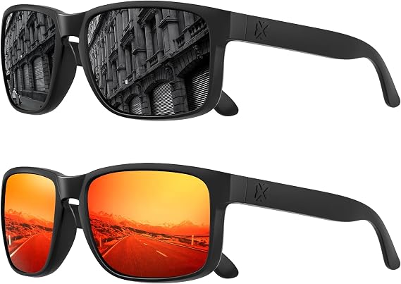 MAXJULI Polarized Sunglasses for Men and Women,UV400 Protection Sun Glasses,Ideal for Driving Cycling and Running 2 Pack
