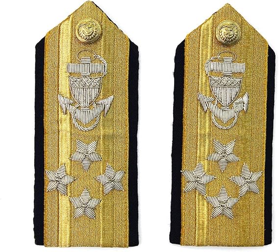 Pair of United States Coast Guard Admiral Hard Shoulder Boards, Admiral