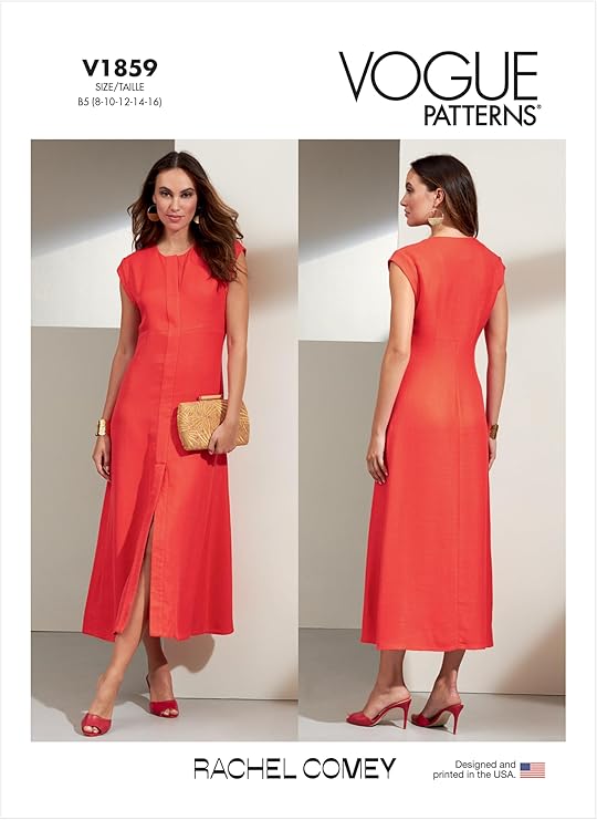 Vogue V1859F5 Misses' Dress Sewing Pattern Kit, Code V1859, Sizes 16-18-20-22-24