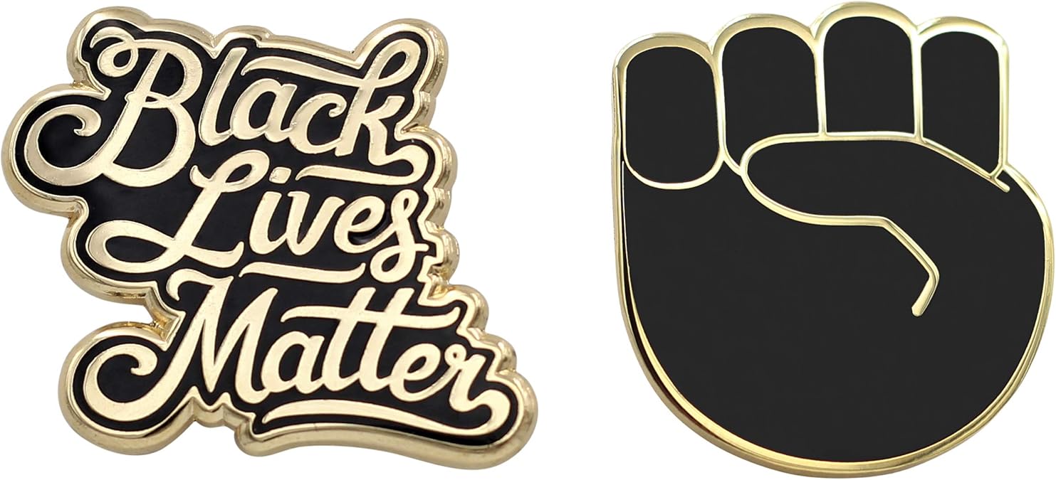 Real Sic Raised Fist Enamel Pin - Black Lives Matter Lapel Pin - Resist Protest Pin - BLM Pin for Jackets, Backpacks, Bags, Hats & Tops