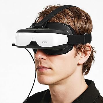 Bigeyes H3 Head Mounted Display - HD 300 Big Screen,HDMI interface,Built in Battery 3H Playtime, Lightweight & Compact, Enjoy Movies Privately for Men, Travel, Camping, Bedtime Film Mode