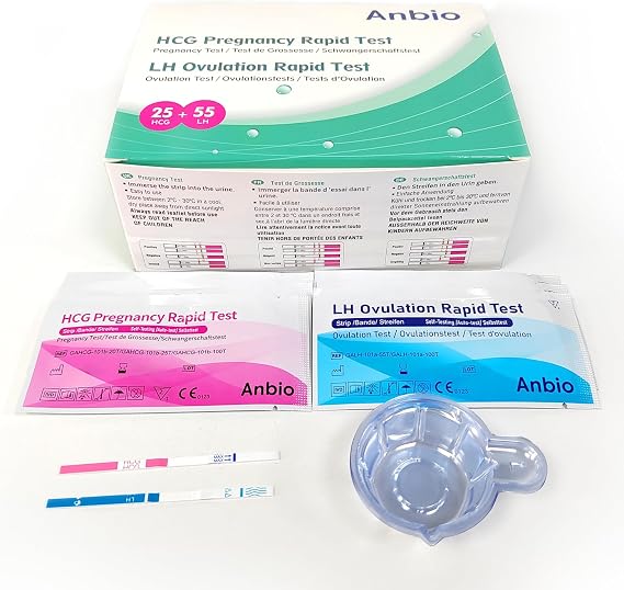 55 x Ovulation Strips & 25 x Pregnancy Urine Test Strips Early Detection Kits Highly Sensitive Fast Home Self-Checking-Pack of 80