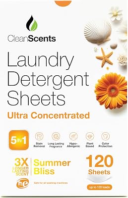 CleanScents Laundry Detergent Sheets 120 Sheets Summer Bliss