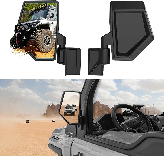 Side Mirrors for Polaris Ranger Crew/XD 1500, Adjustable Folding Door-Mounted Side Rearview Mirrors Kit for Polaris Ranger Crew/XD 1500 Northstar 2024+ Accessories, Replace #2889862