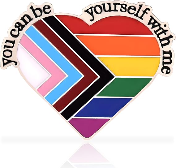 Pride Pin - LGBTQ+ Accessories, Rainbow Heart Badge, Gay Flag LGBTQ Progressive Lapel Pins for clothing Backpack hat Pride Month Decoration Gift